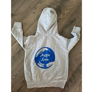 Rabbit Skins Gray Zip Up Hoodie Jugga Spin Logo Toddler sz 12 M Juggling Comfy